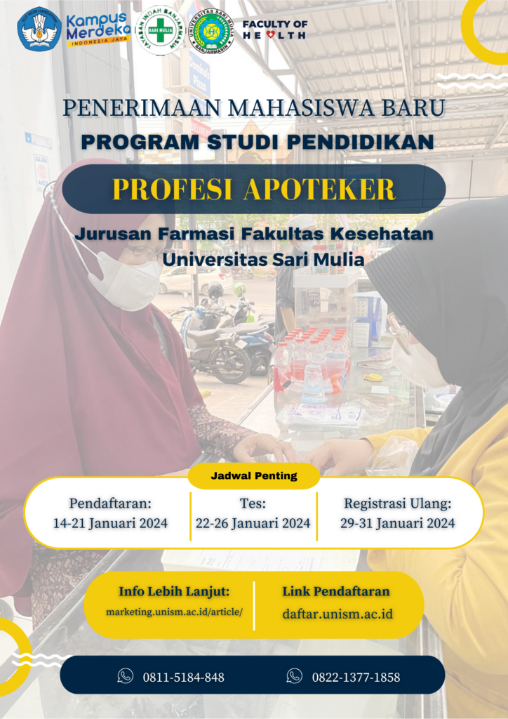 Penerimaan Mahasiswa Baru – Program Studi Pendidikan Profesi Apoteker